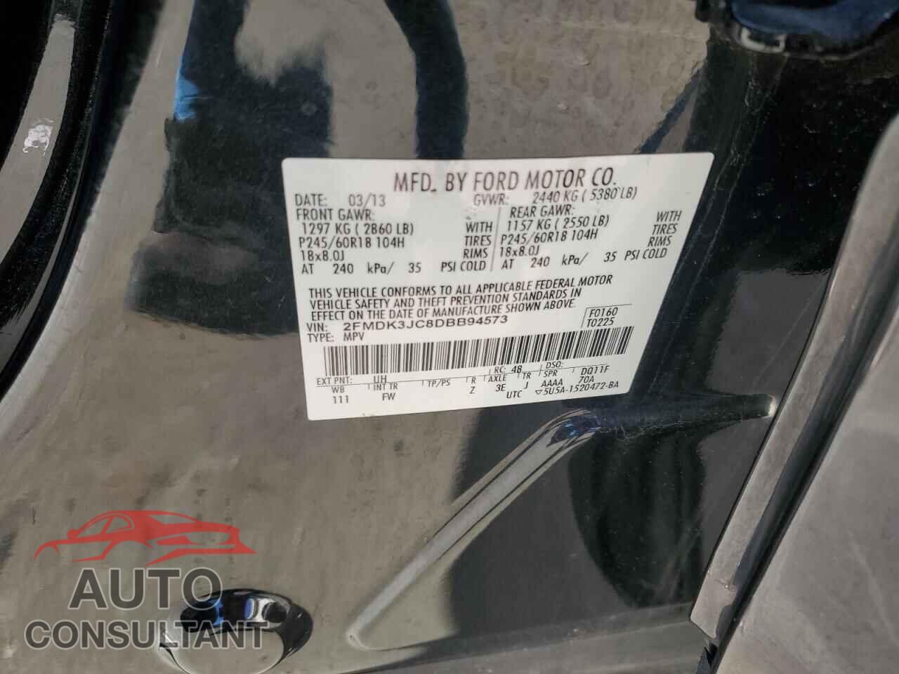 FORD EDGE 2013 - 2FMDK3JC8DBB94573