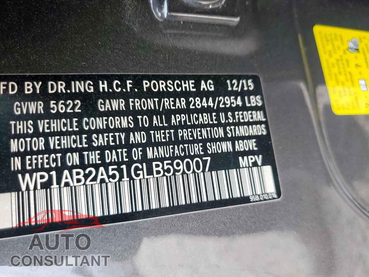 PORSCHE MACAN 2016 - WP1AB2A51GLB59007