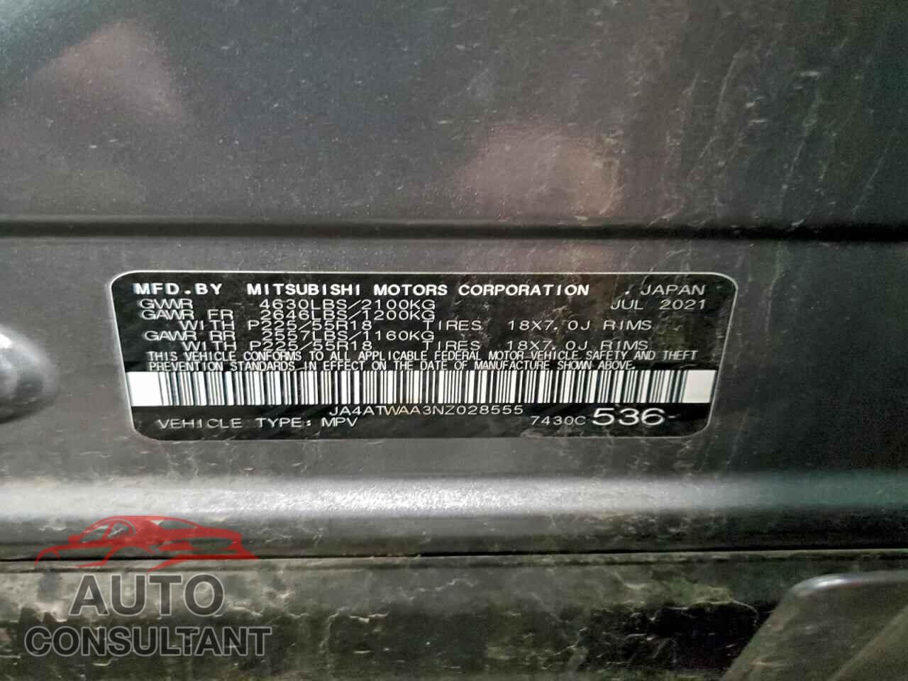 MITSUBISHI ECLIPSE 2022 - JA4ATWAA3NZ028555