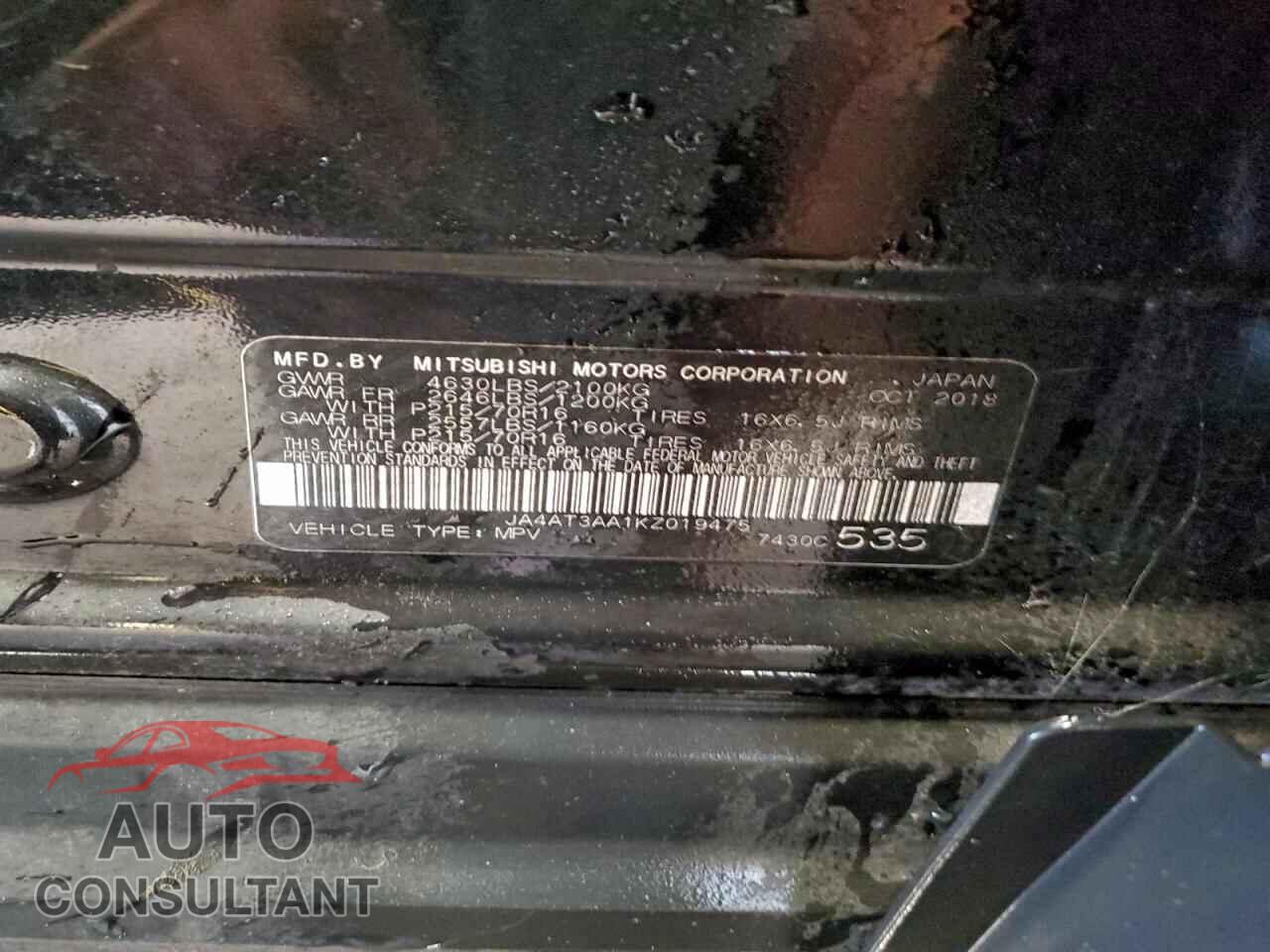 MITSUBISHI ECLIPSE 2019 - JA4AT3AA1KZ019475