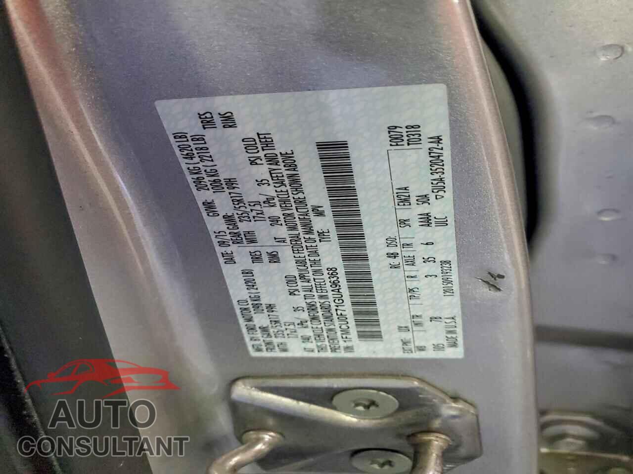 FORD ESCAPE 2016 - 1FMCU0F71GUA96368