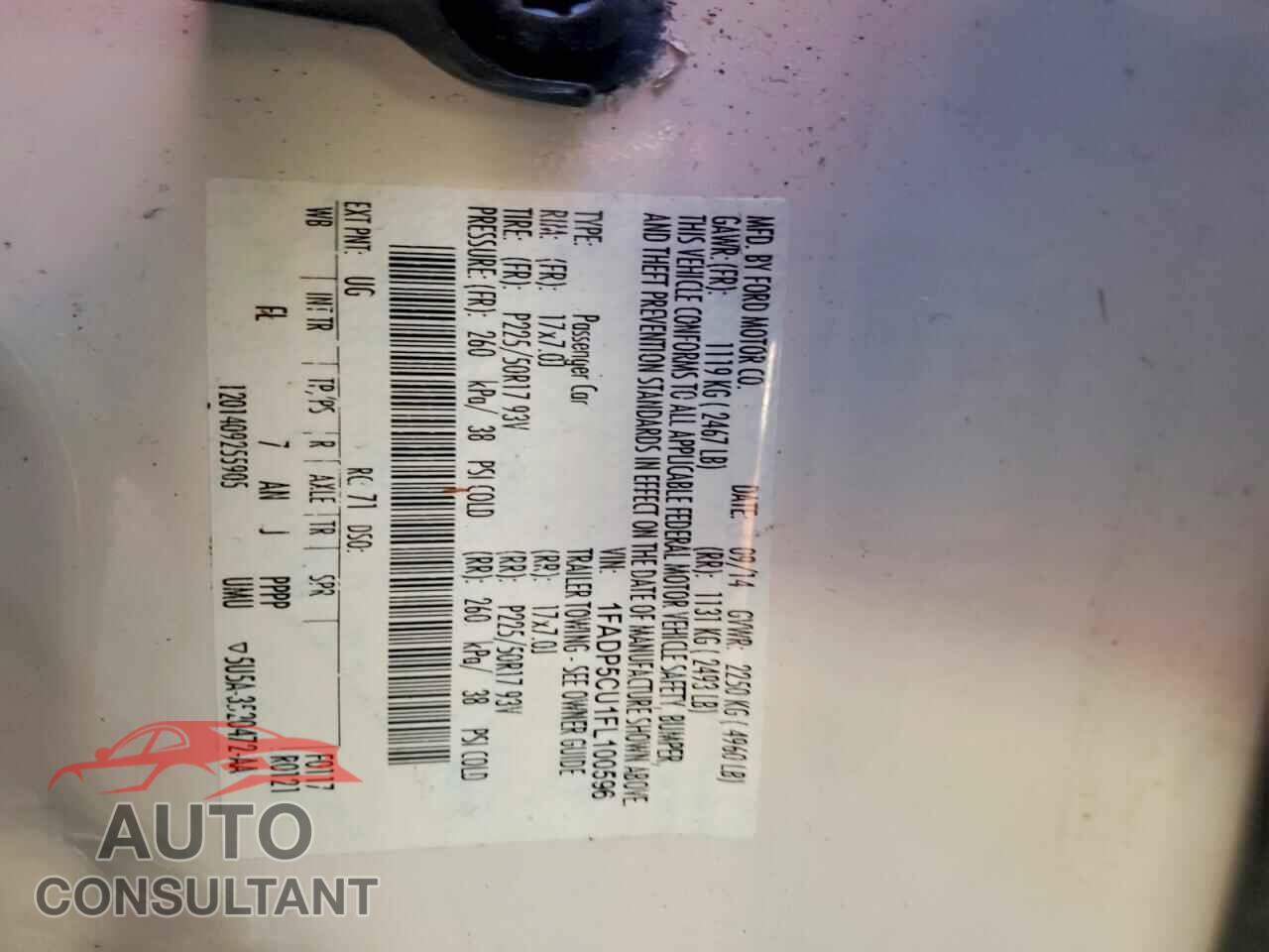 FORD CMAX 2015 - 1FADP5CU1FL100596