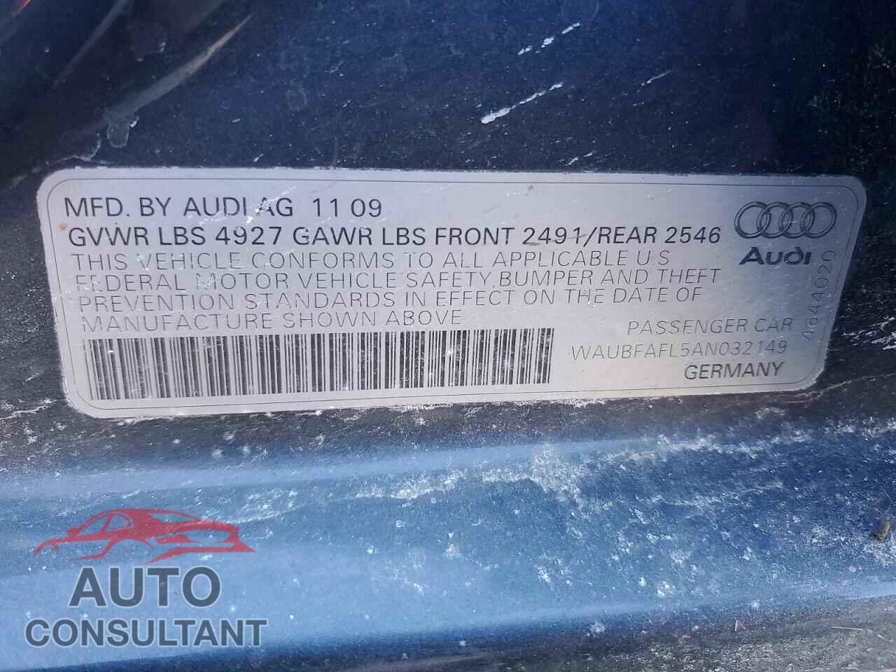 AUDI A4 2010 - WAUBFAFL5AN032149