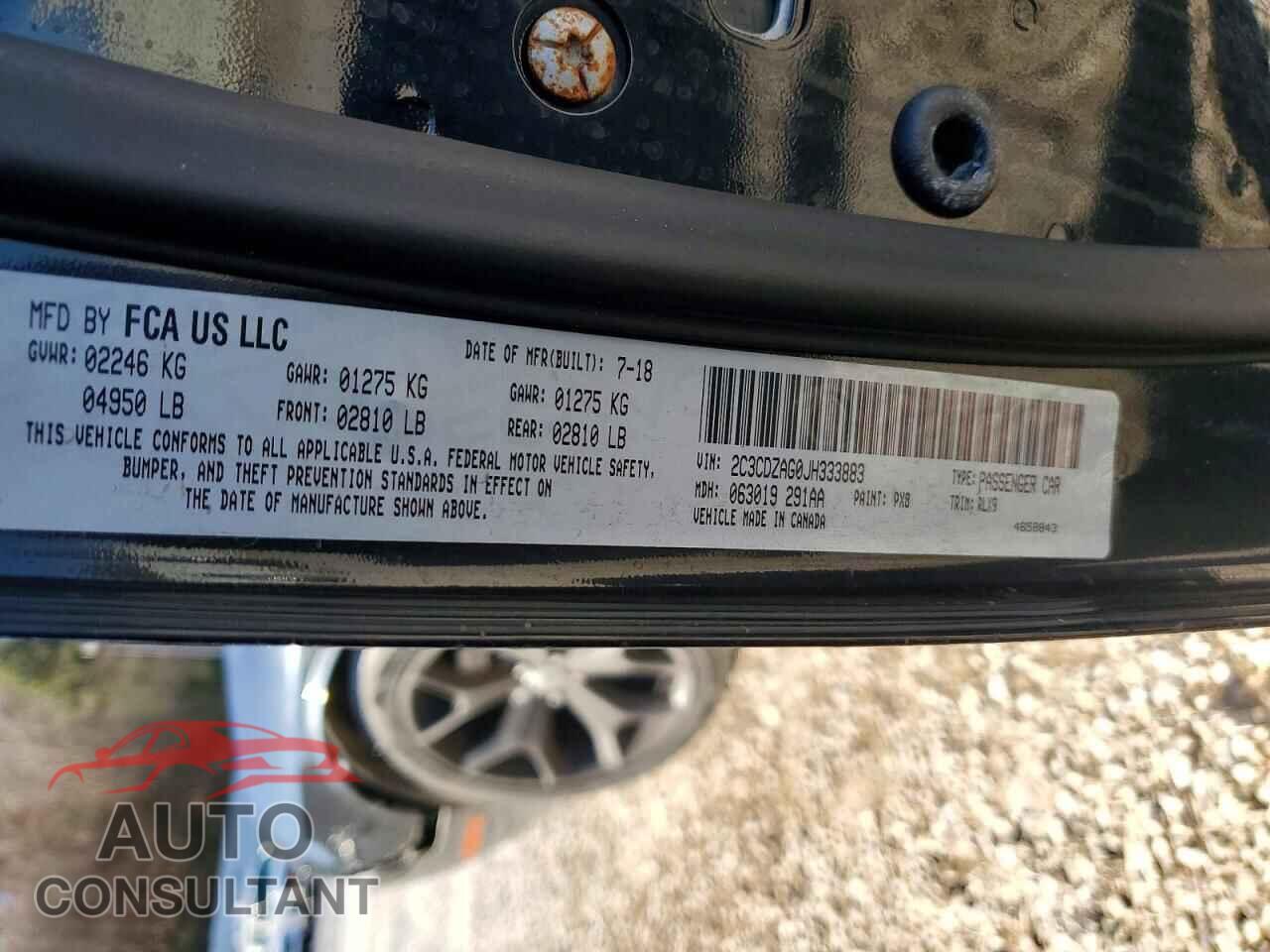 DODGE CHALLENGER 2018 - 2C3CDZAG0JH333883