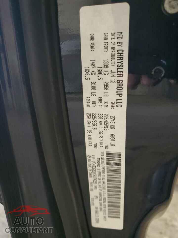 DODGE CARAVAN 2012 - 2C4RDGBG8CR374395