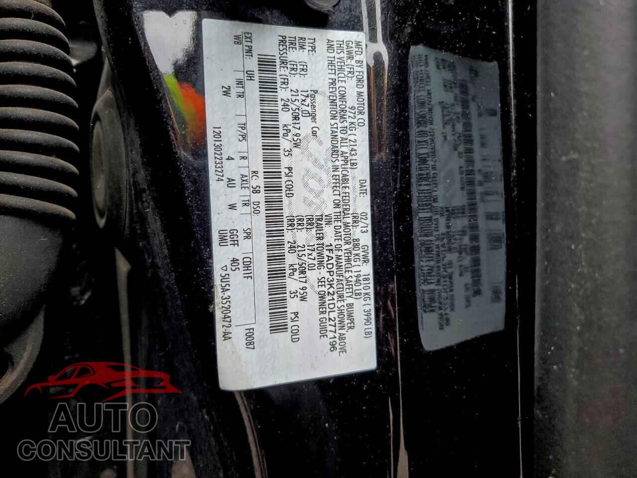 FORD FOCUS 2013 - 1FADP3K21DL277196