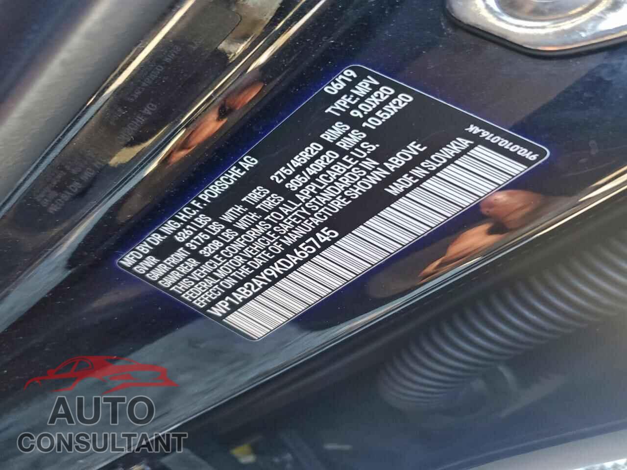 PORSCHE CAYENNE 2019 - WP1AB2AY9KDA65745