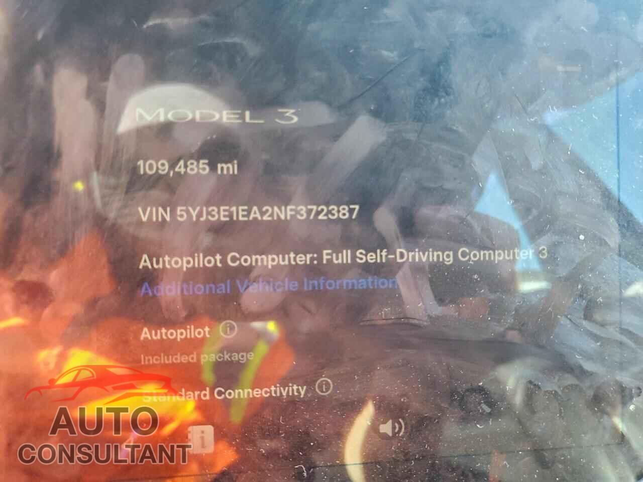TESLA MODEL 3 2022 - 5YJ3E1EA2NF372387