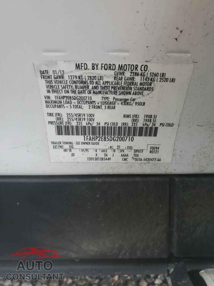FORD TAURUS 2013 - 1FAHP2E85DG200710