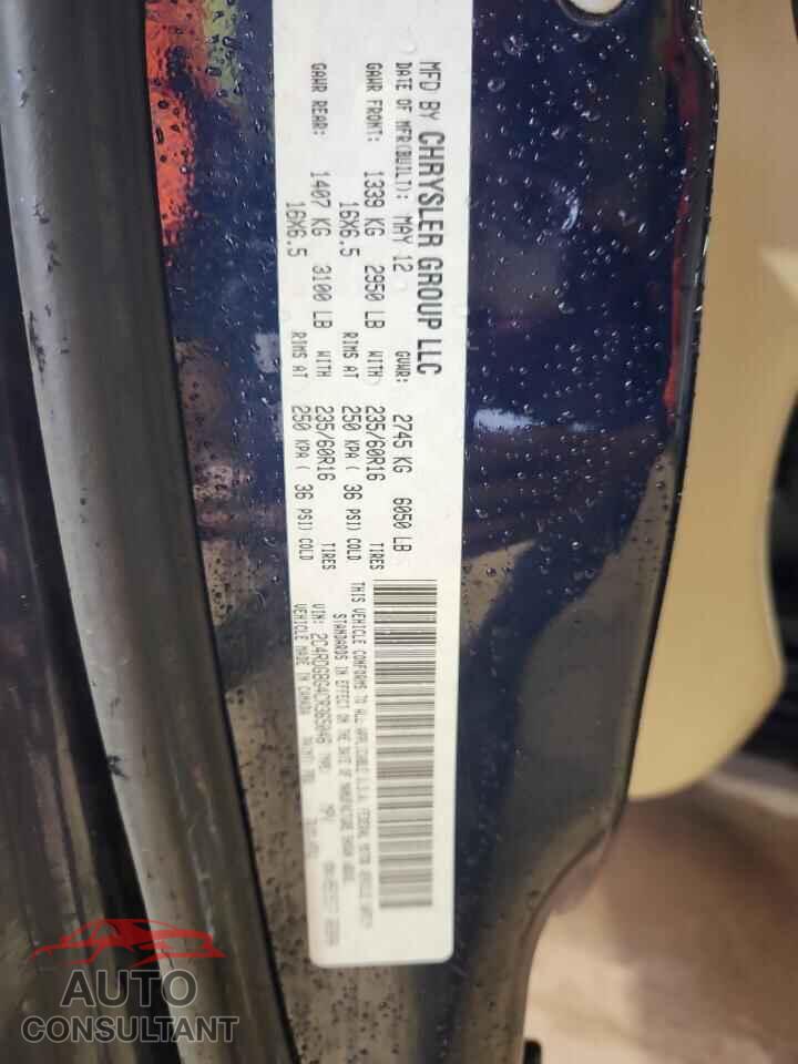 DODGE CARAVAN 2012 - 2C4RDGBG4CR365046