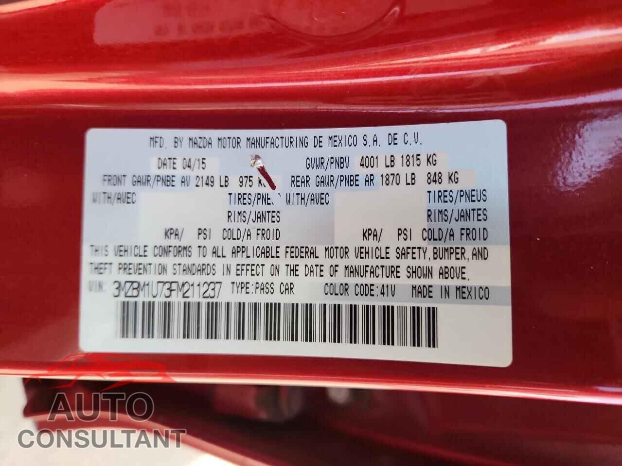 MAZDA 3 2015 - 3MZBM1U73FM211237