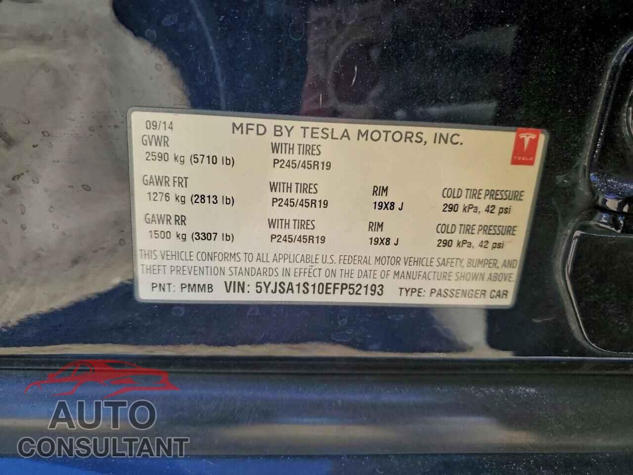 TESLA MODEL S 2014 - 5YJSA1S10EFP52193