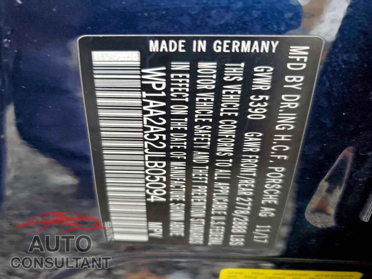 PORSCHE MACAN 2018 - WP1AA2A52JLB05094