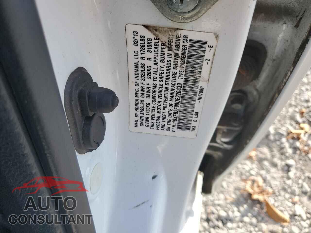 HONDA CIVIC 2013 - 19XFB2F98DE220439