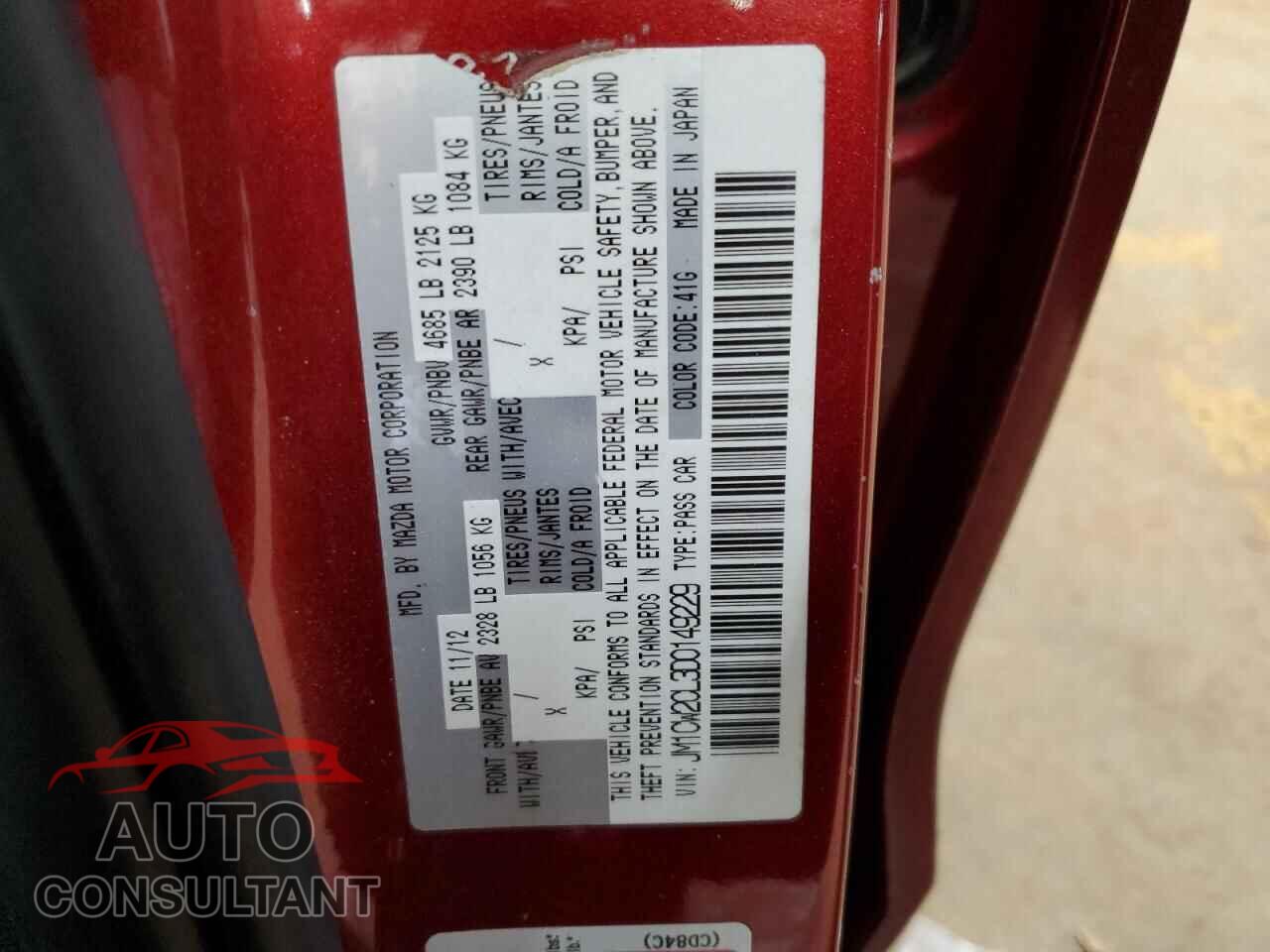 MAZDA 5 2013 - JM1CW2CL3D0149229