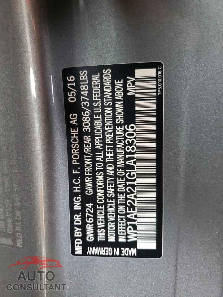 PORSCHE CAYENNE 2016 - WP1AE2A21GLA18306
