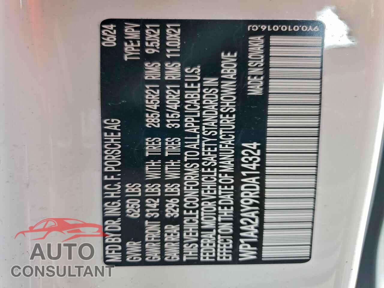 PORSCHE CAYENNE 2024 - WP1AA2AY9RDA14324