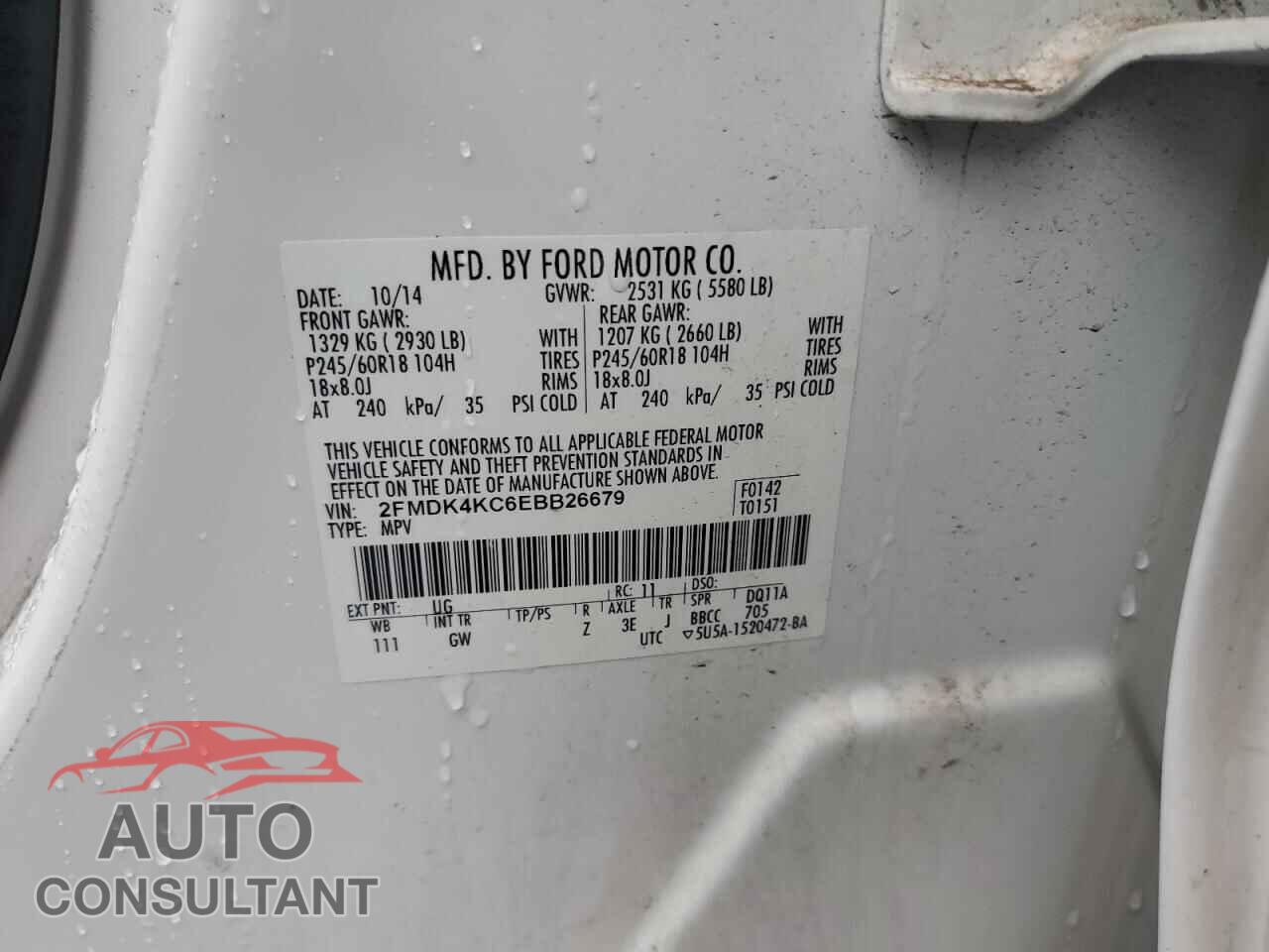 FORD EDGE 2014 - 2FMDK4KC6EBB26679
