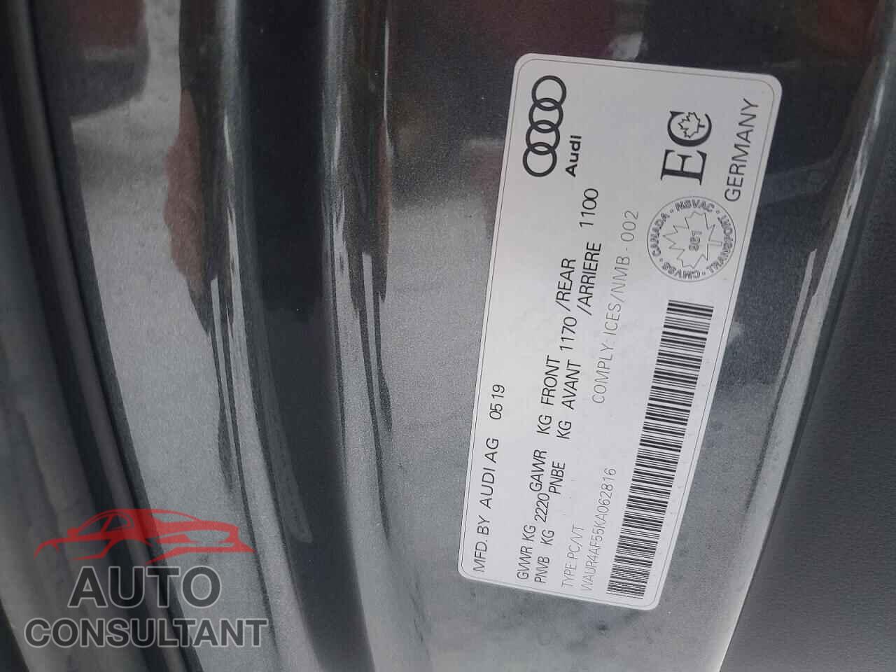 AUDI S5/RS5 2019 - WAUR4AF55KA062816