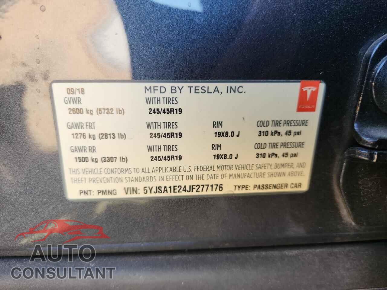 TESLA MODEL S 2018 - 5YJSA1E24JF277176