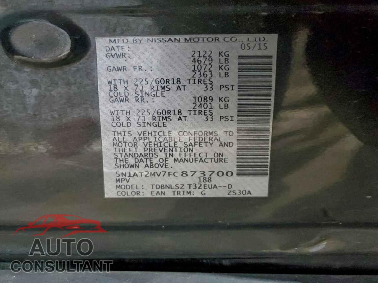 NISSAN ROGUE 2015 - 5N1AT2MV7FC873700