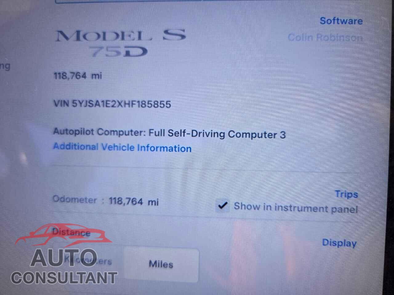 TESLA MODEL S 2017 - 5YJSA1E2XHF185855