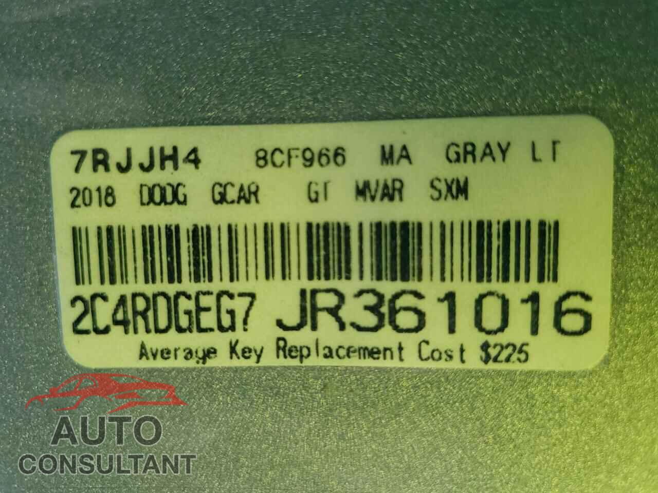 DODGE CARAVAN 2018 - 2C4RDGEG7JR361016
