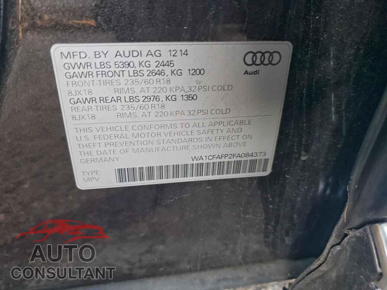 AUDI Q5 2015 - WA1CFAFP2FA084373