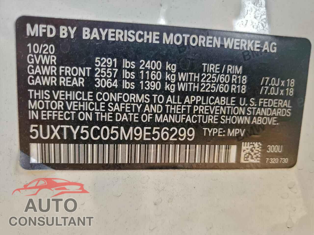 BMW X3 2021 - 5UXTY5C05M9E56299