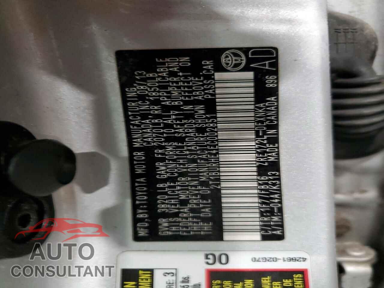TOYOTA COROLLA 2014 - 2T1BURHE4EC002851
