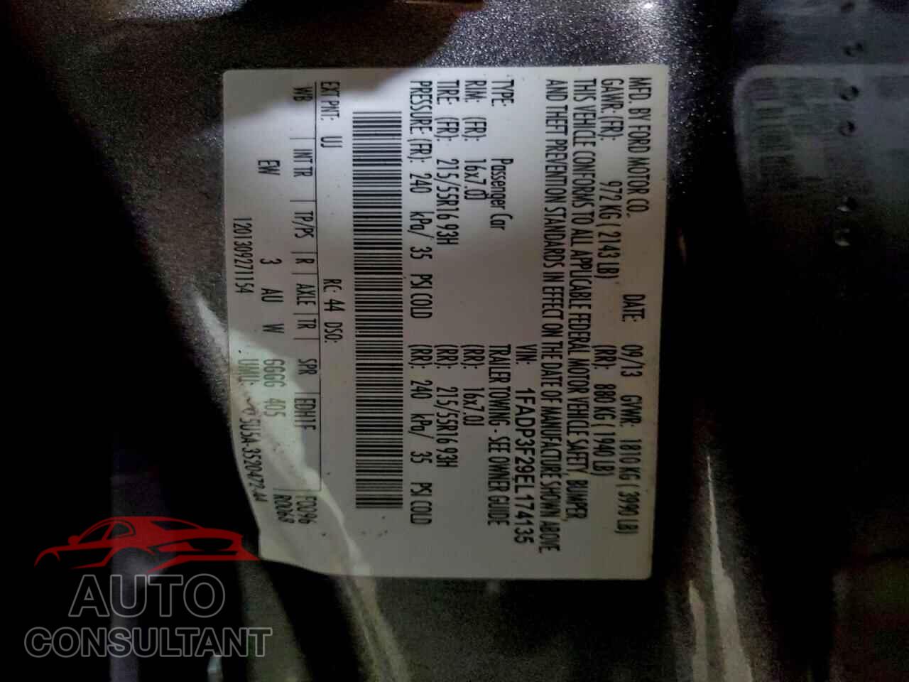 FORD FOCUS 2014 - 1FADP3F29EL174135