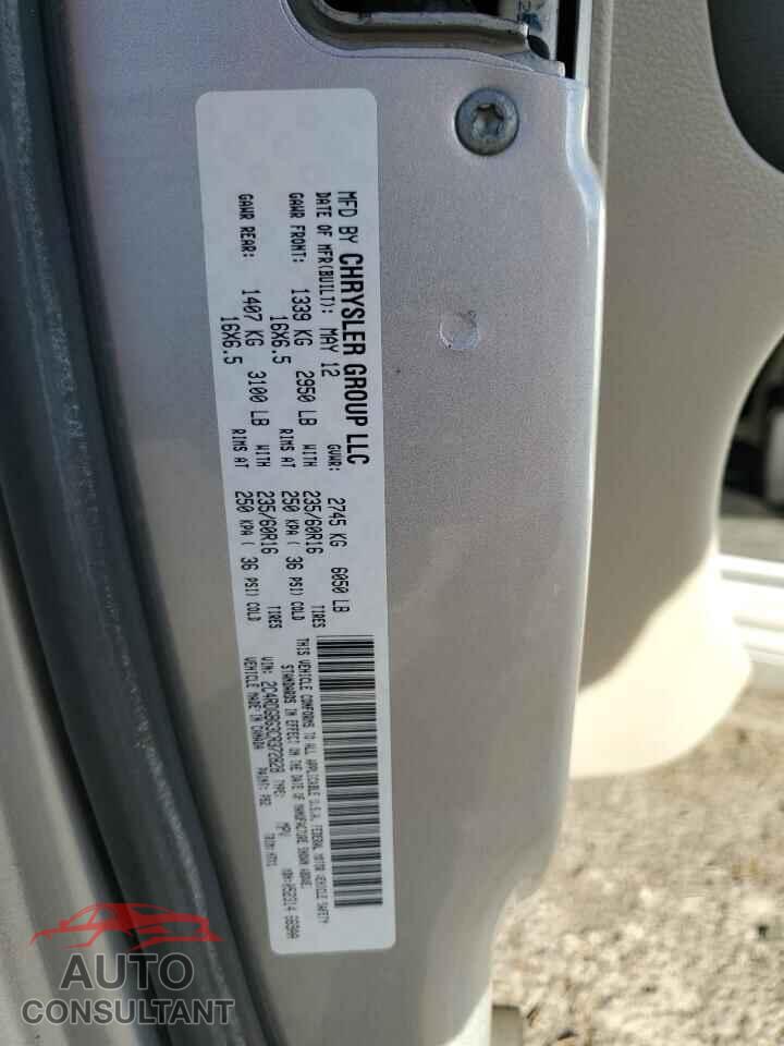 DODGE CARAVAN 2012 - 2C4RDGBG3CR372828