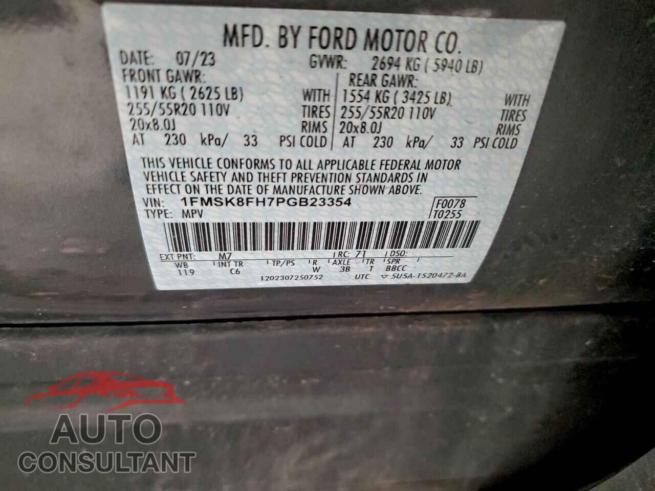 FORD EXPLORER 2023 - 1FMSK8FH7PGB23354