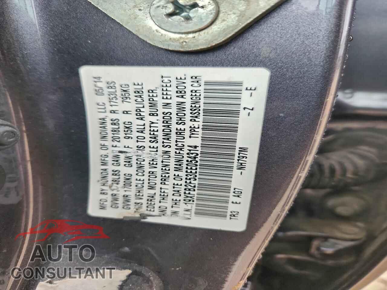 HONDA CIVIC 2014 - 19XFB2F53EE054314