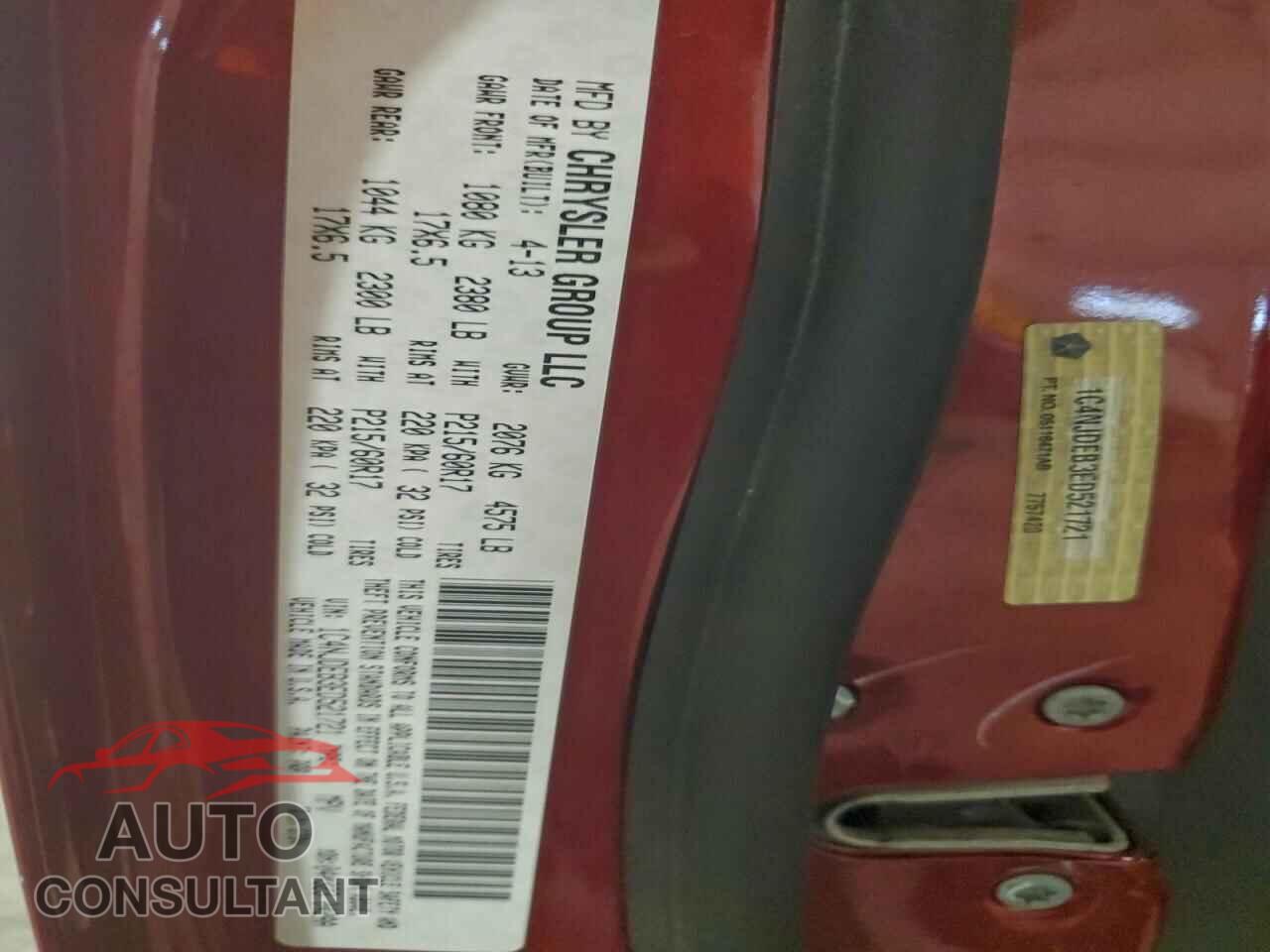 JEEP COMPASS 2014 - 1C4NJDEB3ED521721