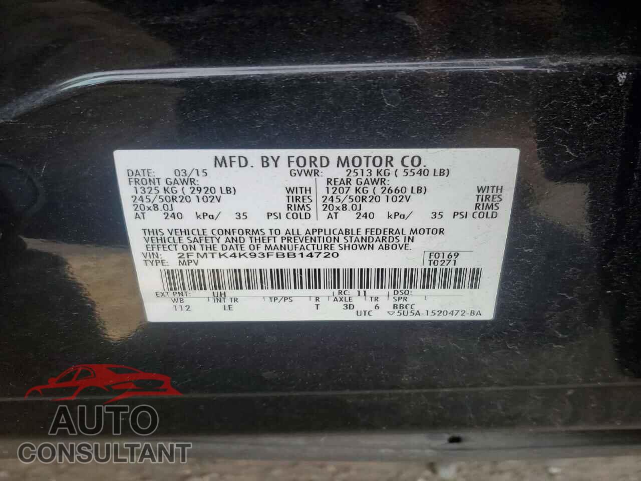 FORD EDGE 2015 - 2FMTK4K93FBB14720