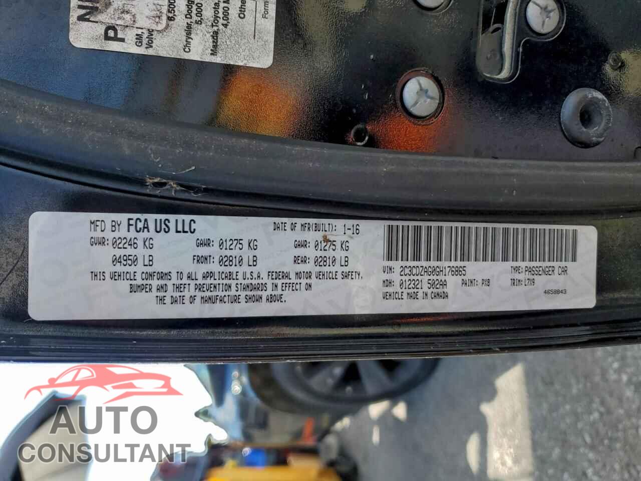 DODGE CHALLENGER 2016 - 2C3CDZAG0GH176865