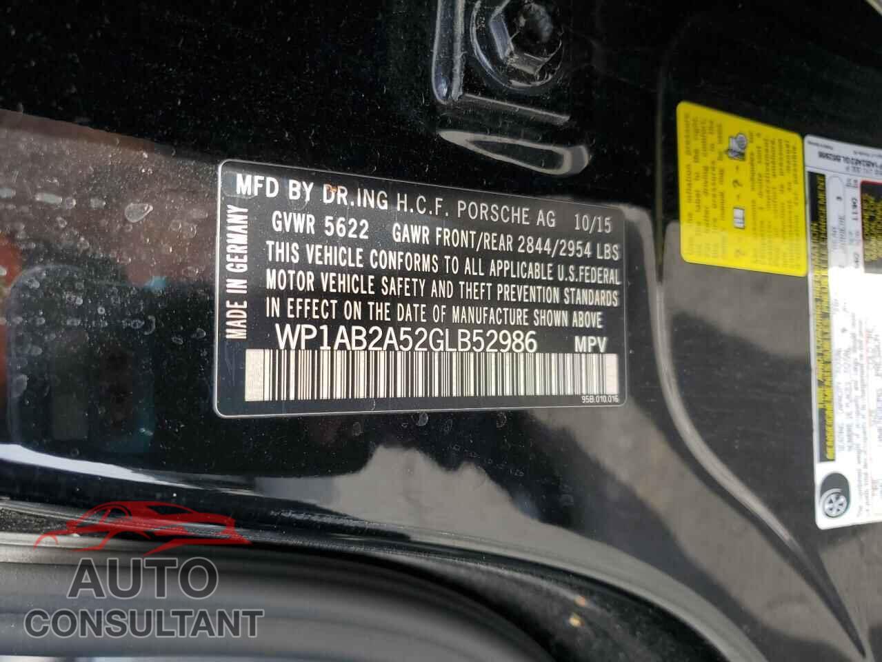 PORSCHE MACAN 2016 - WP1AB2A52GLB52986