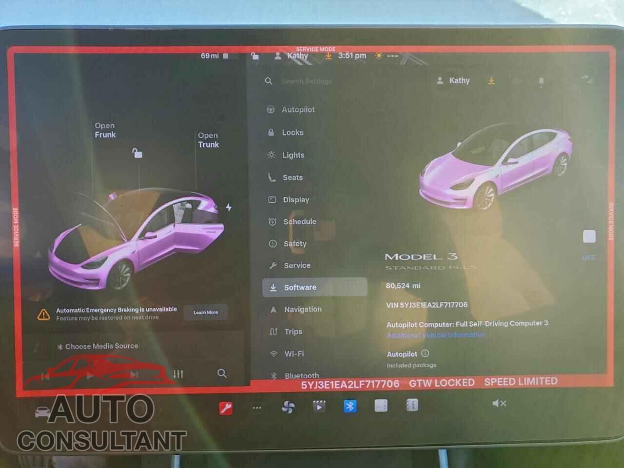 TESLA MODEL 3 2020 - 5YJ3E1EA2LF717706