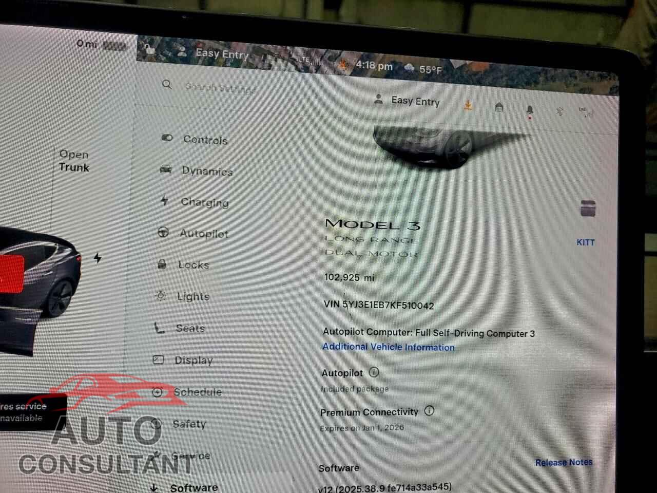 TESLA MODEL 3 2019 - 5YJ3E1EB7KF510042