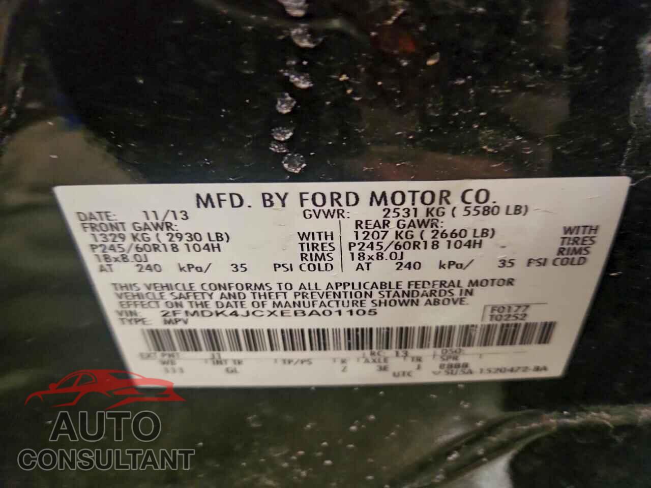 FORD EDGE 2014 - 2FMDK4JCXEBA01105