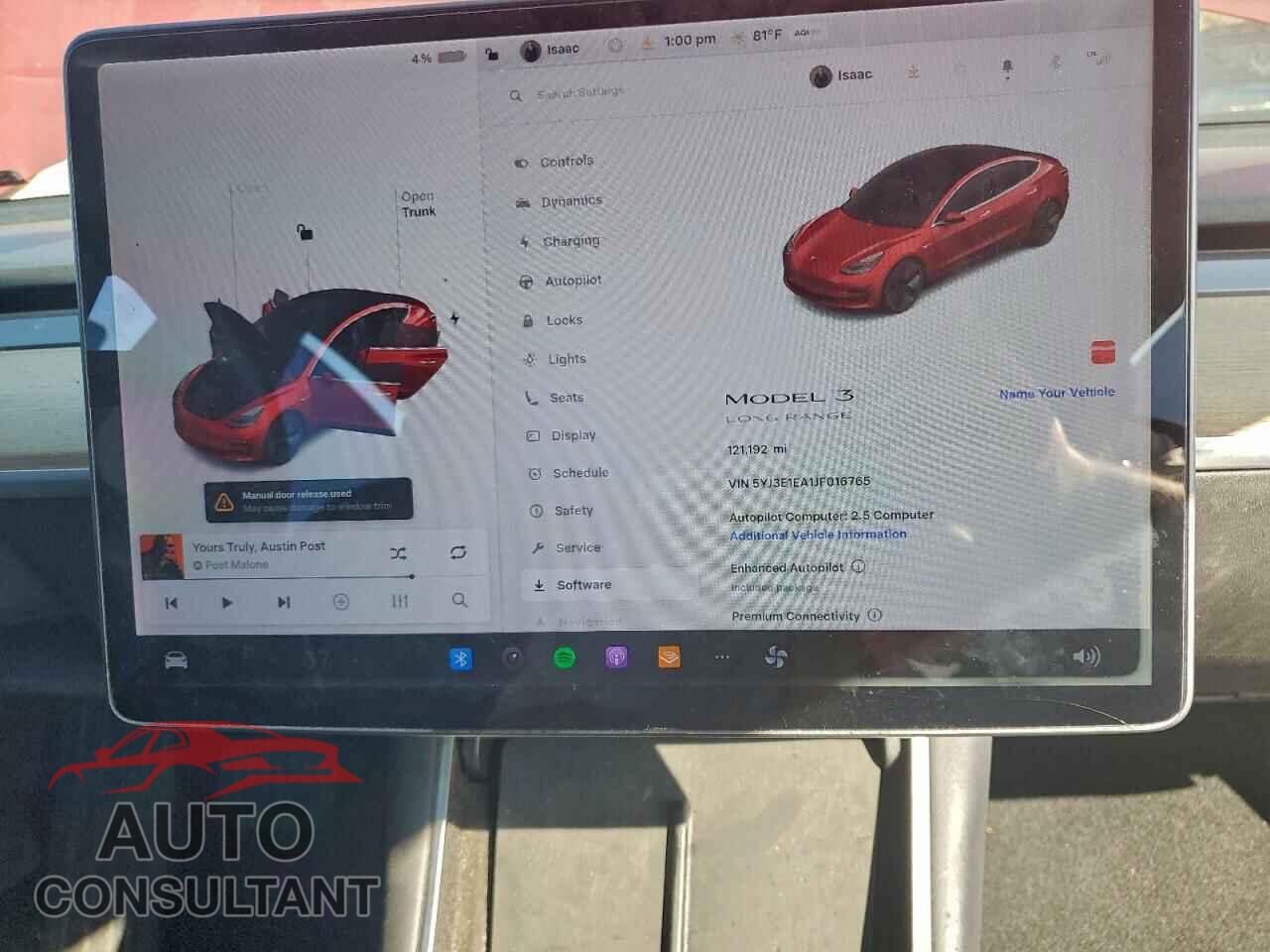TESLA MODEL 3 2018 - 5YJ3E1EA1JF016765