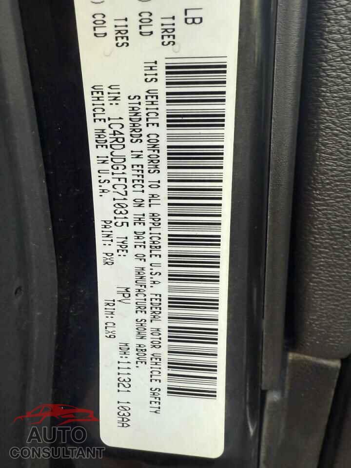 DODGE DURANGO 2015 - 1C4RDJDG1FC710315