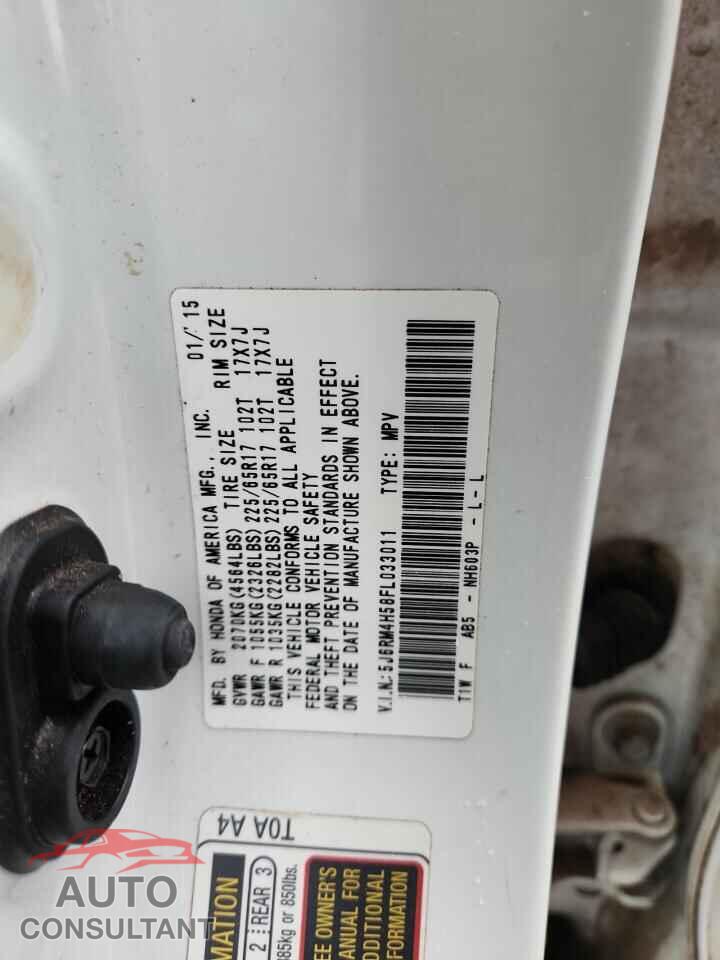 HONDA CRV 2015 - 5J6RM4H58FL033011