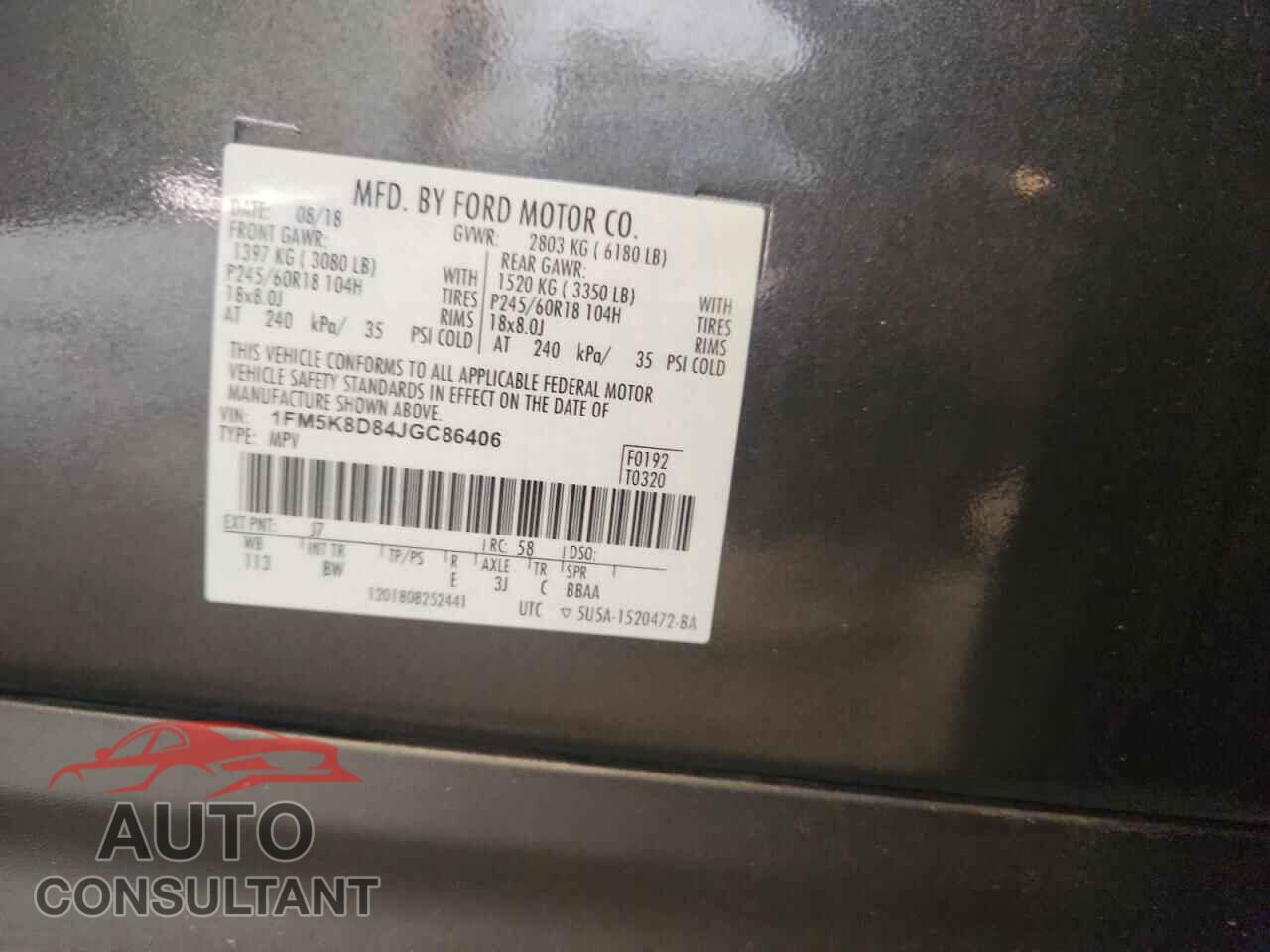 FORD EXPLORER 2018 - 1FM5K8D84JGC86406