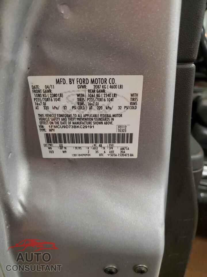 FORD ESCAPE 2011 - 1FMCU9D73BKC29191