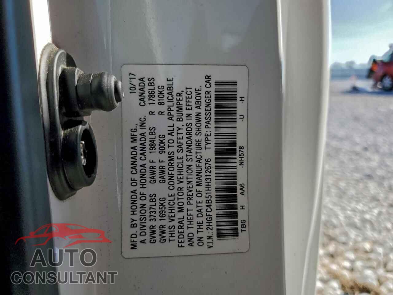 HONDA CIVIC 2017 - 2HGFC4B51HH312676