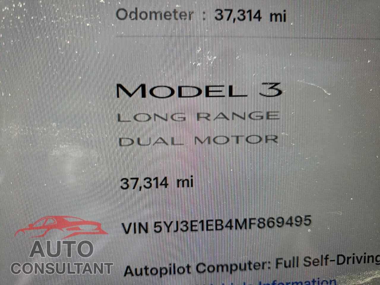 TESLA MODEL 3 2021 - 5YJ3E1EB4MF869495