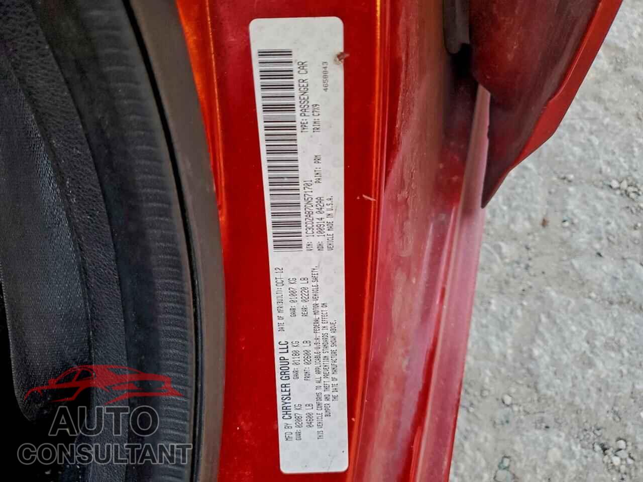 DODGE AVENGER 2013 - 1C3CDZAB7DN571701
