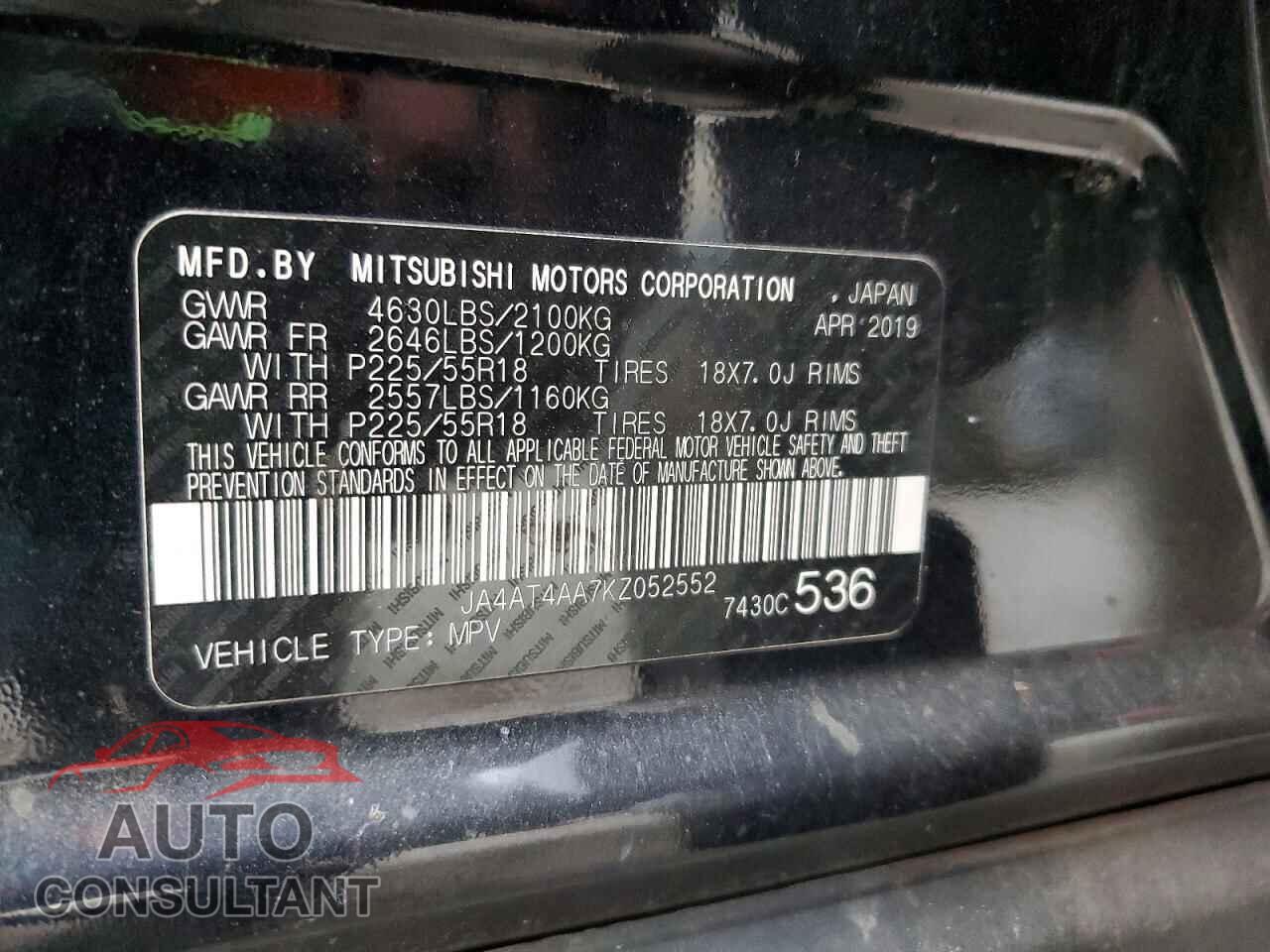 MITSUBISHI ECLIPSE 2019 - JA4AT4AA7KZ052552